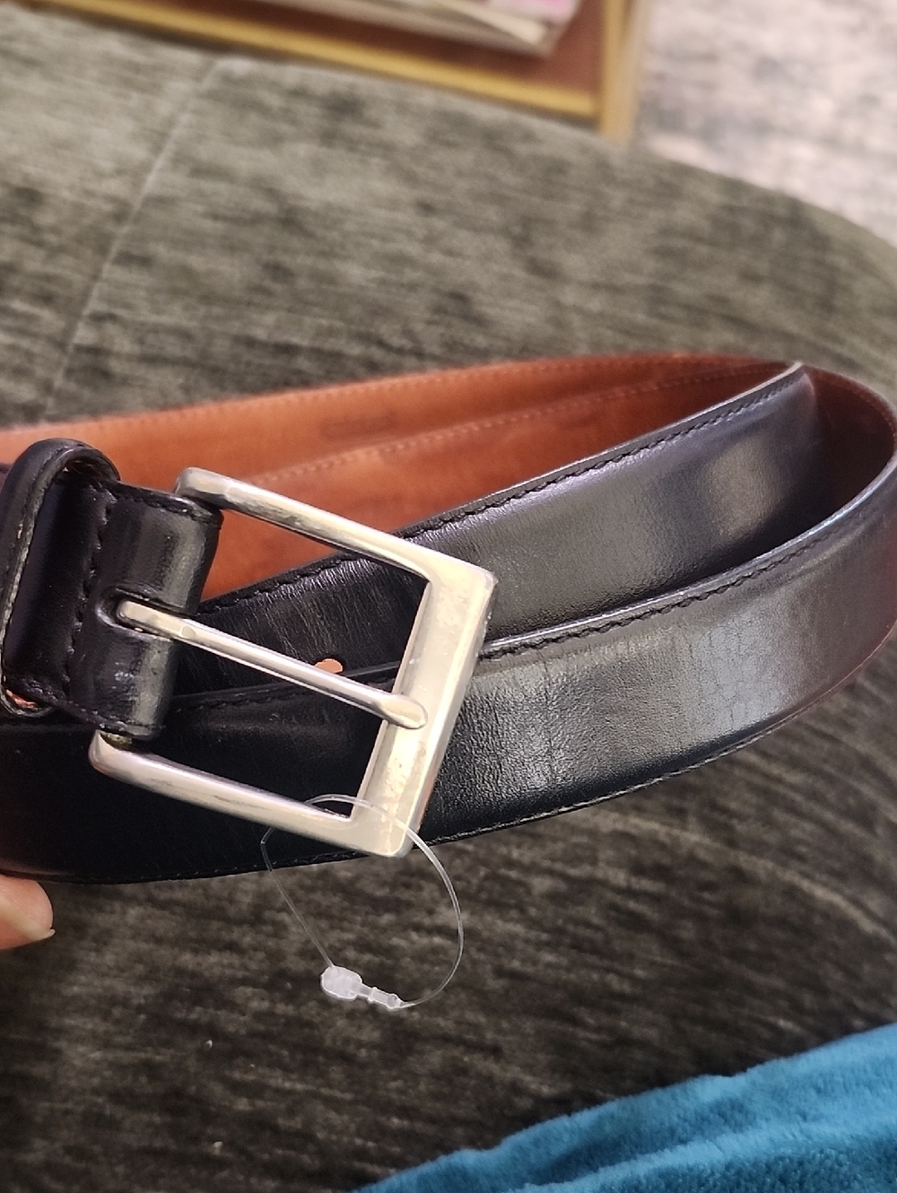 Coach Classic Black Leather Belt Sz.40"-42" & 1.25" W Unisex Silvertone Brass - Picture 13 of 13